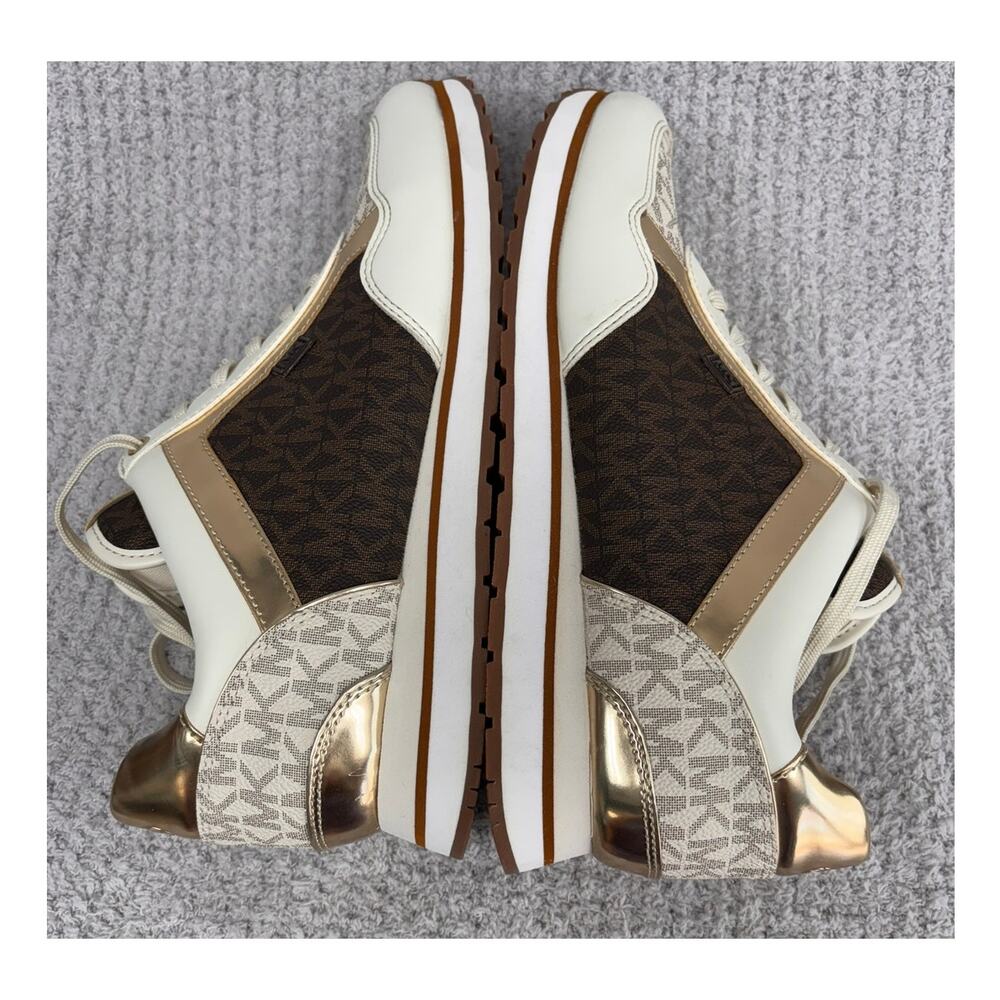 Michael Michael Kors Women's Cream Brown Logo Print Casual Shoes Size 11 #80693 - Picture 4 of 7